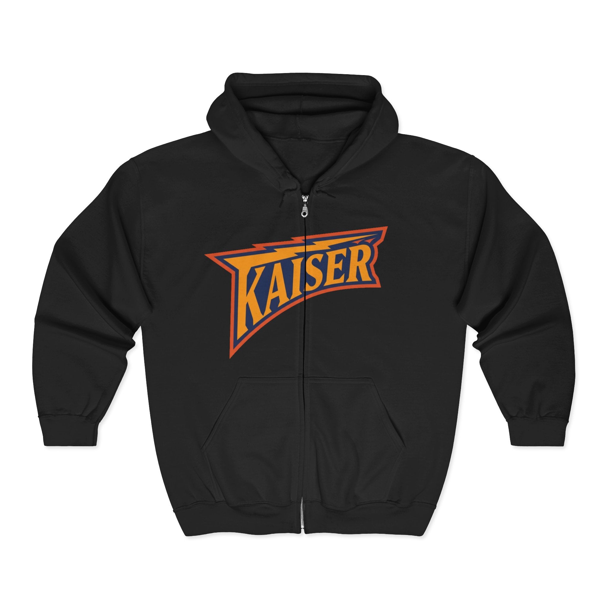 Highland Retro Zip Hoodie – Vintage Western Lettering Full‑Zip Sweatshirt
