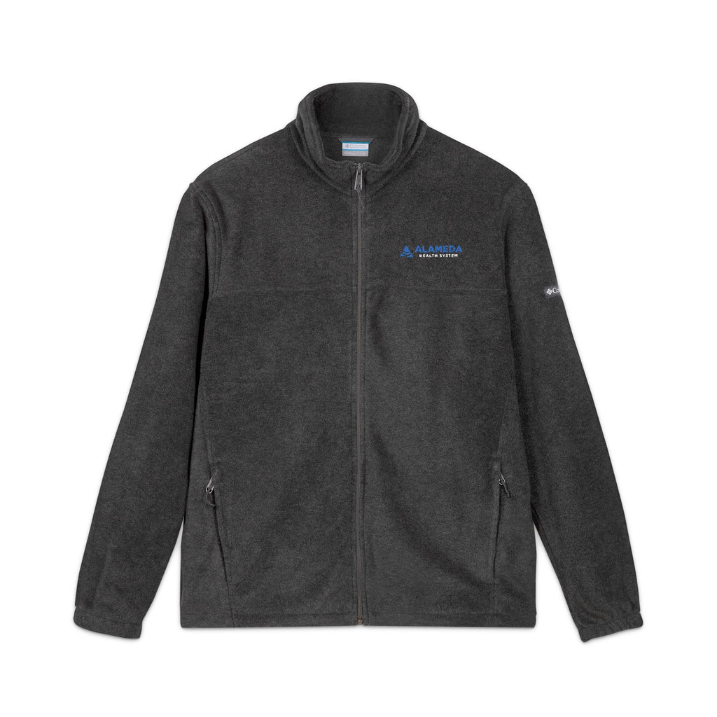 Embroidered Alameda Health System Columbia Fleece Jacket - Charcoal Zip-Up Outdoor Layer