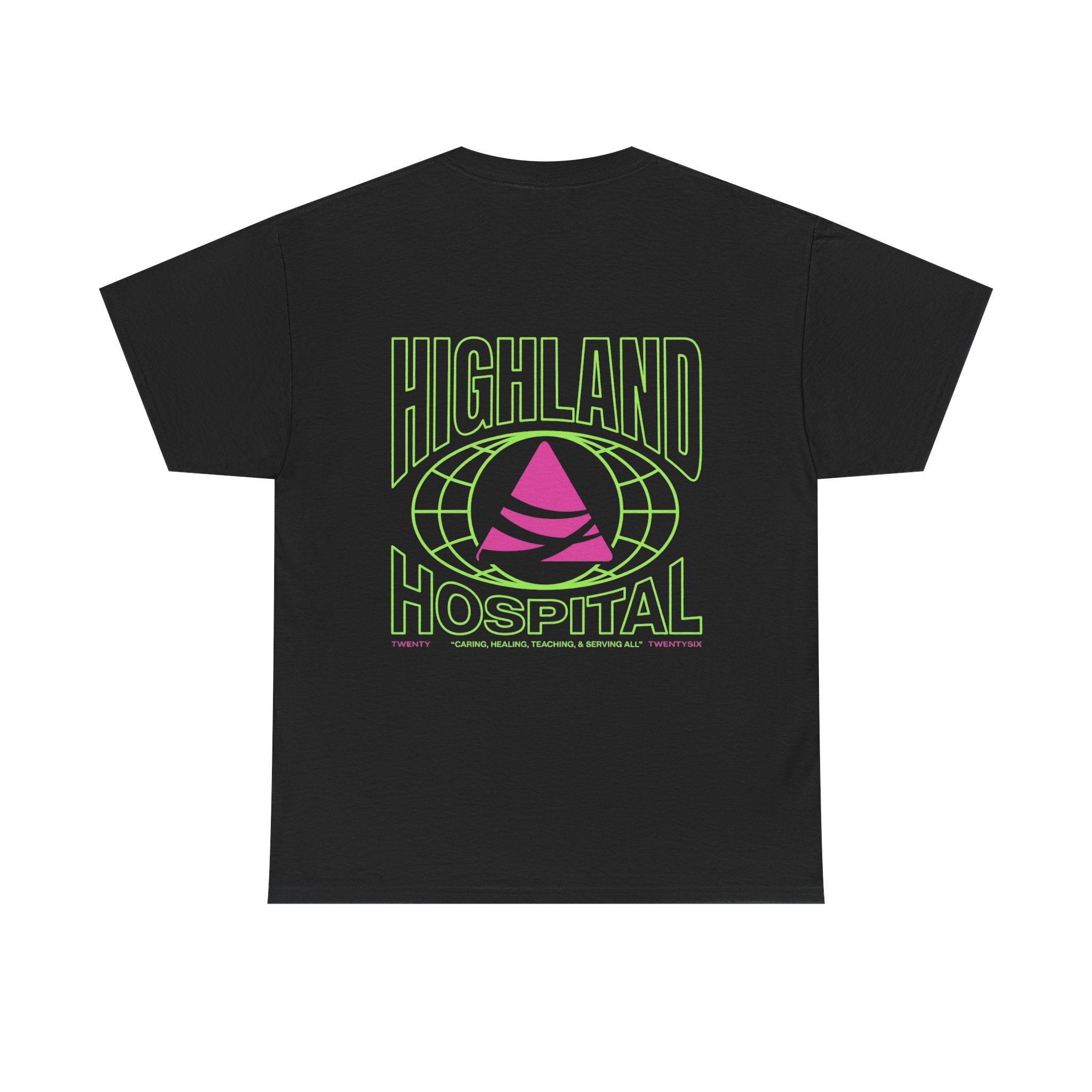 Dual Highland Hospital Neon Logo Tee
