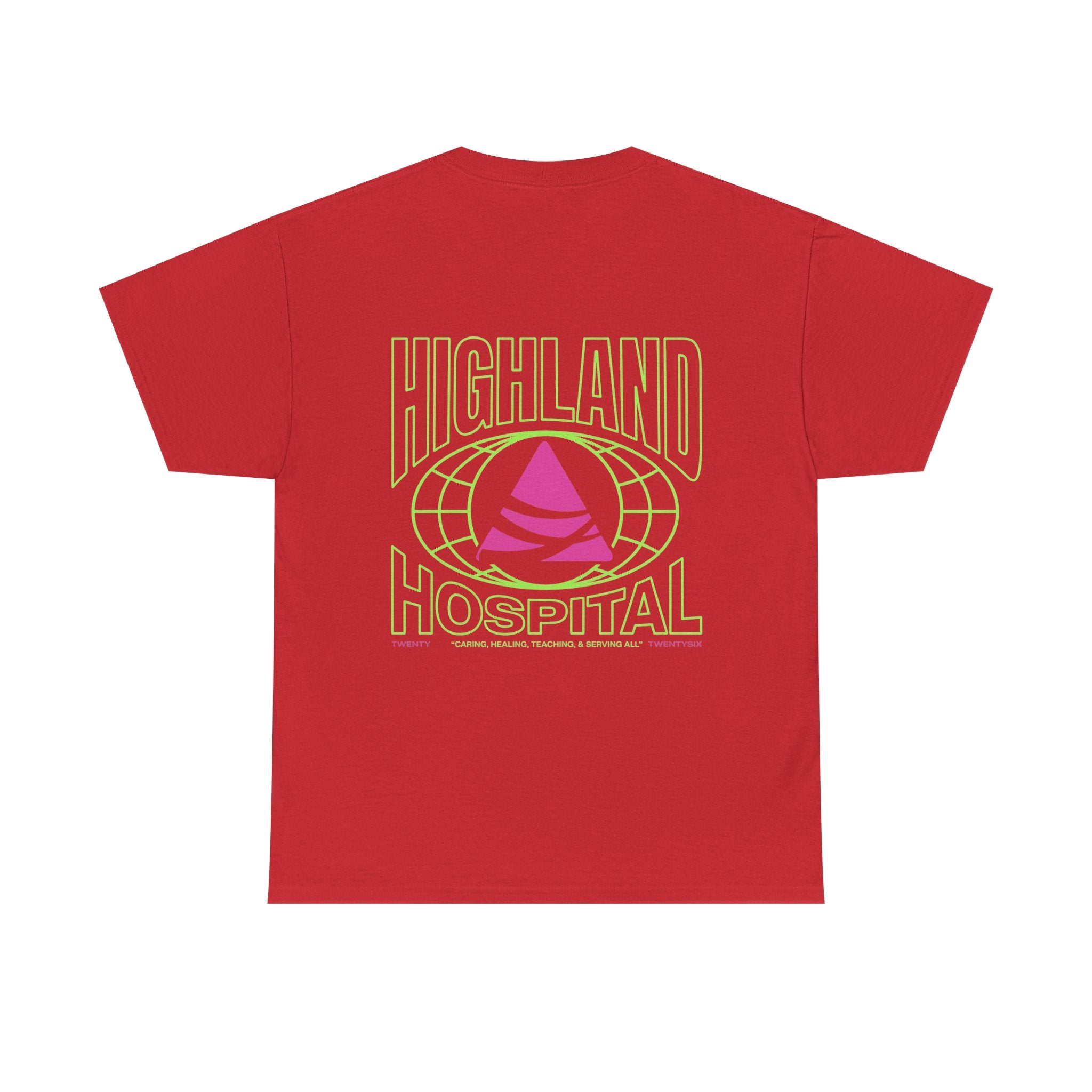 Dual Highland Hospital Neon Logo Tee