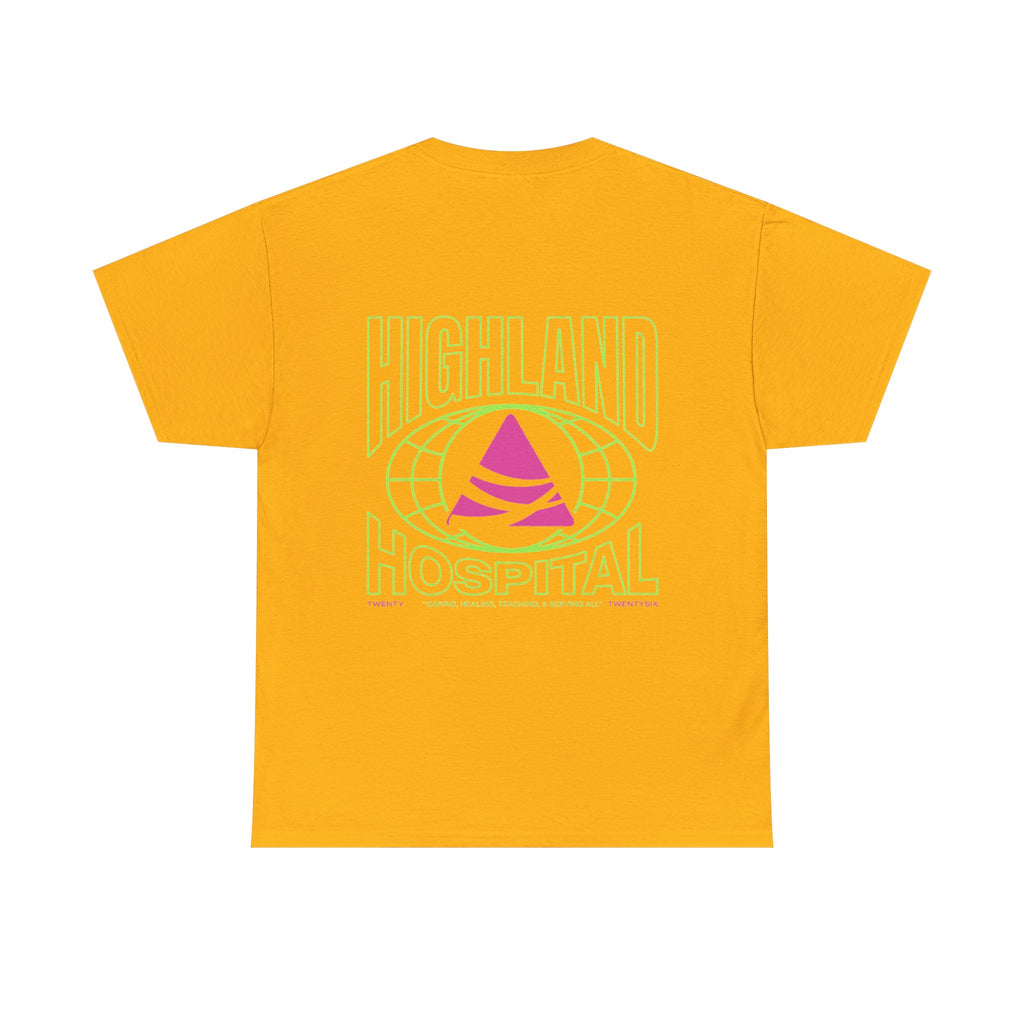 Dual Highland Hospital Neon Logo Tee
