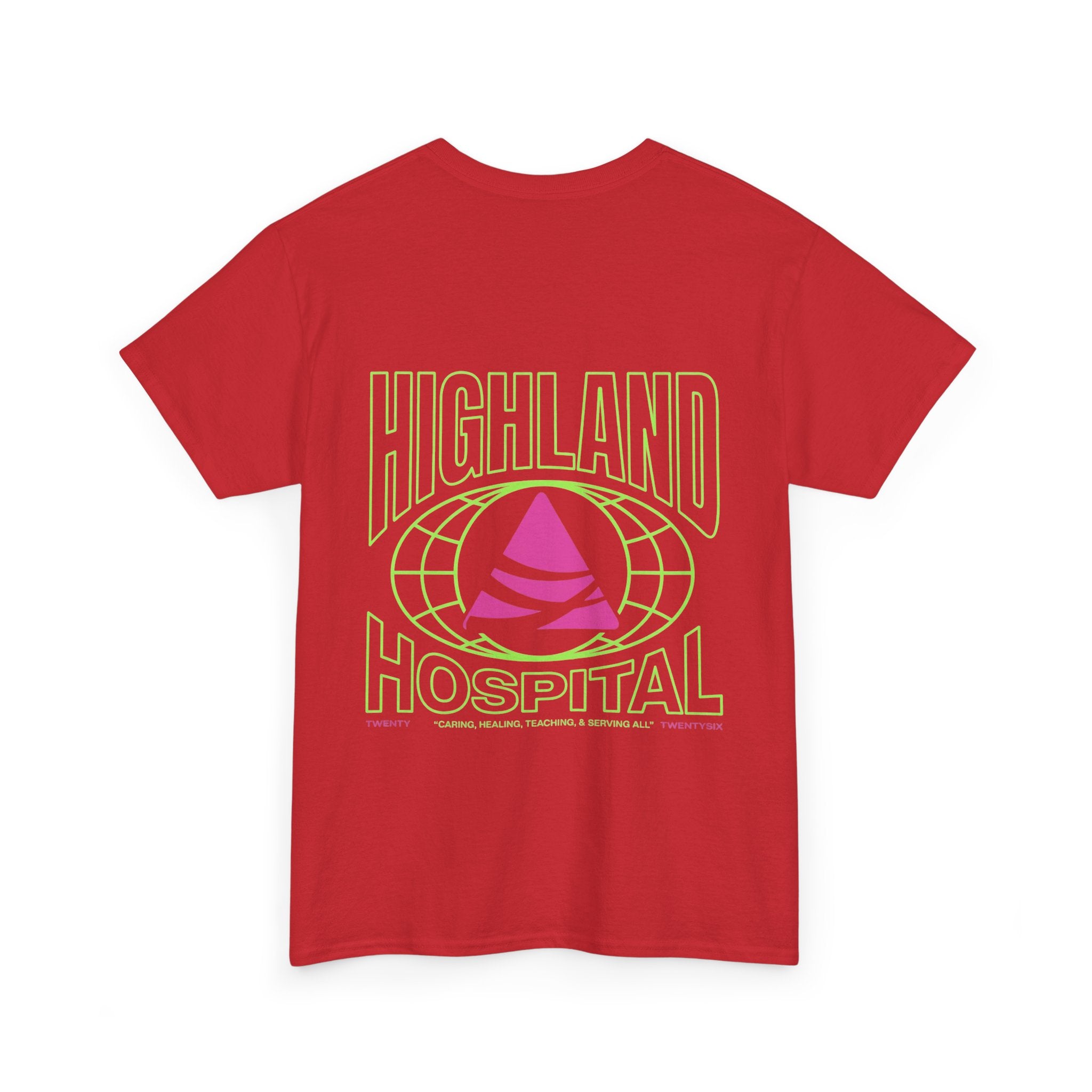 Dual Highland Hospital Neon Logo Tee
