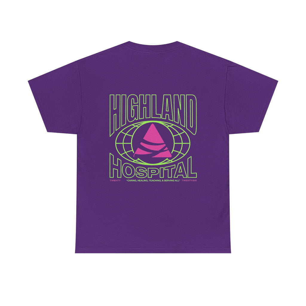 Dual Highland Hospital Neon Logo Tee