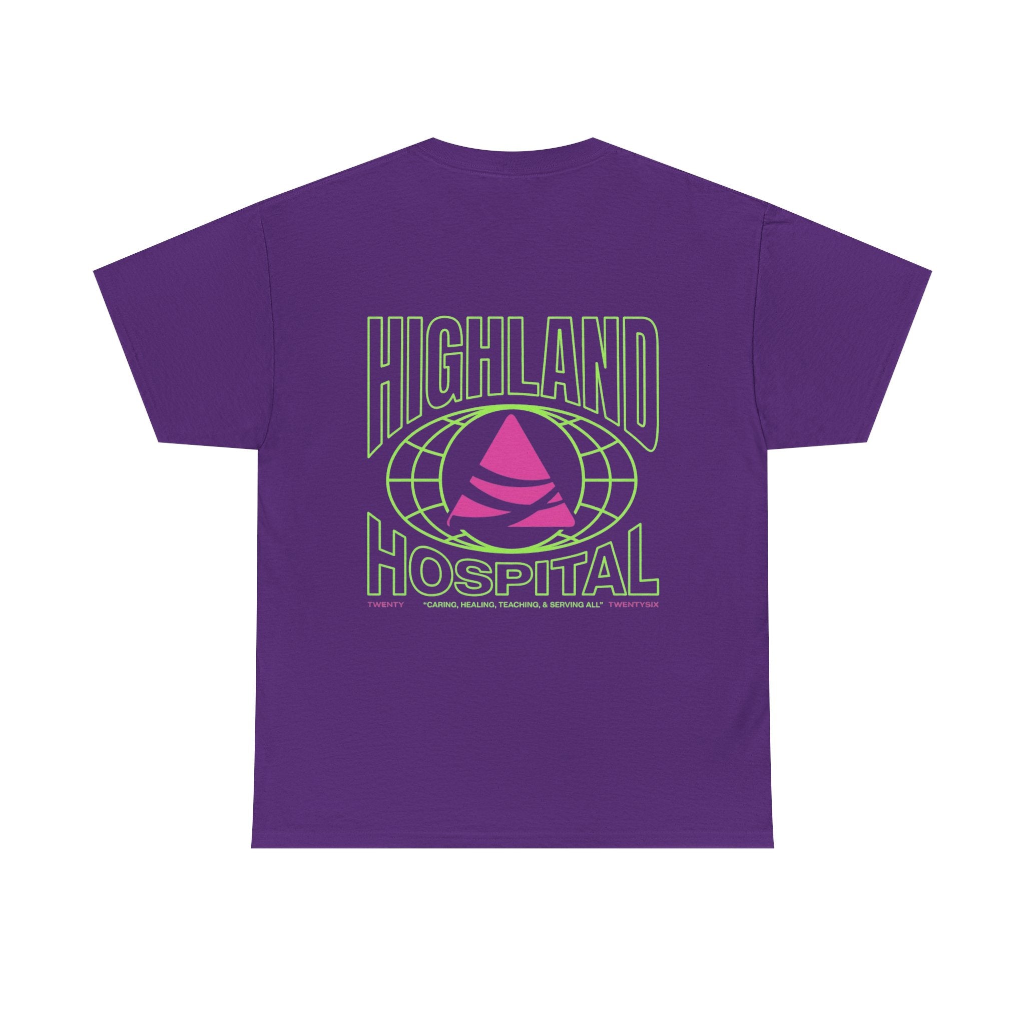 Dual Highland Hospital Neon Logo Tee
