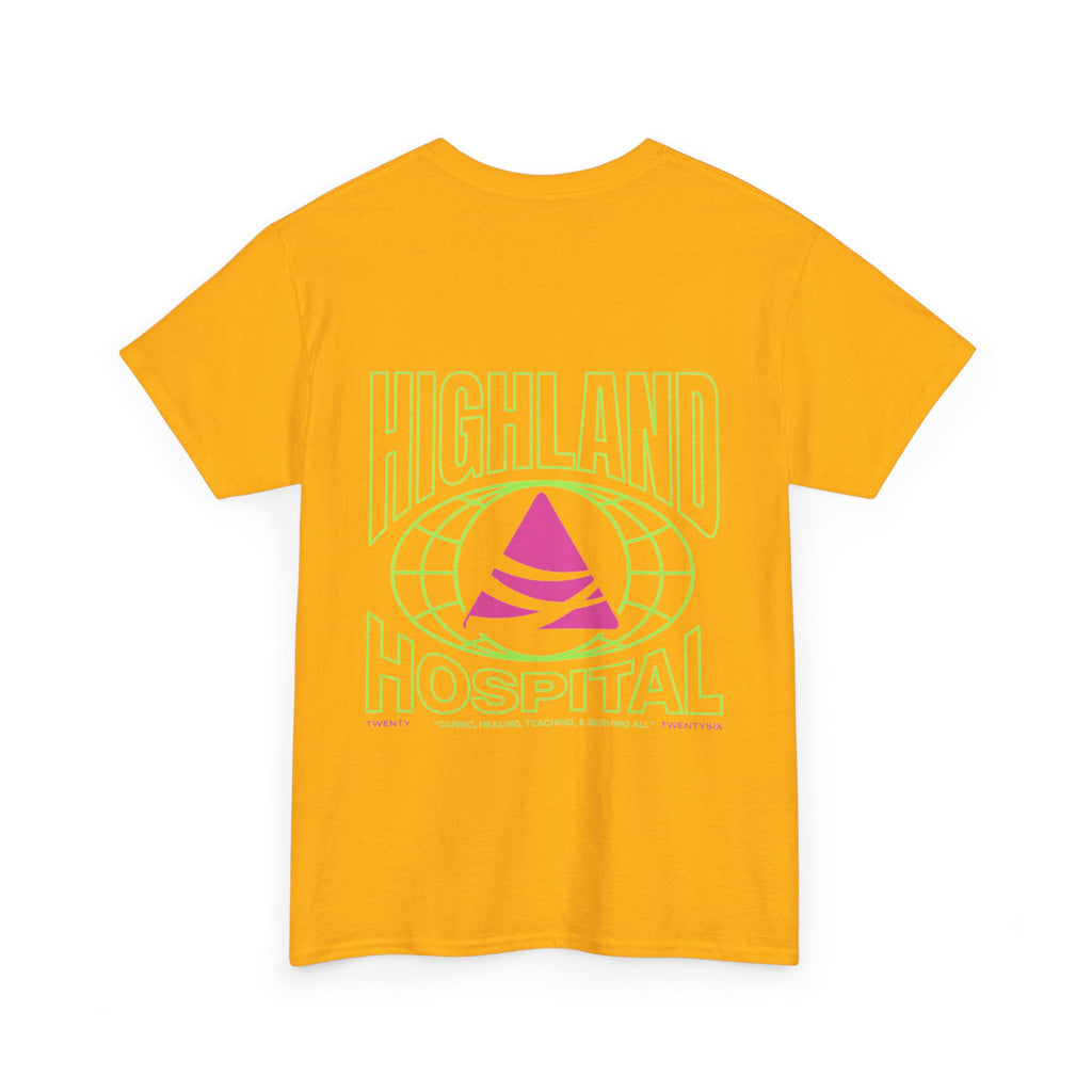 Dual Highland Hospital Neon Logo Tee