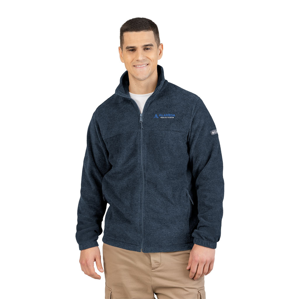 Embroidered Alameda Health System Columbia Fleece Jacket - Charcoal Zip-Up Outdoor Layer