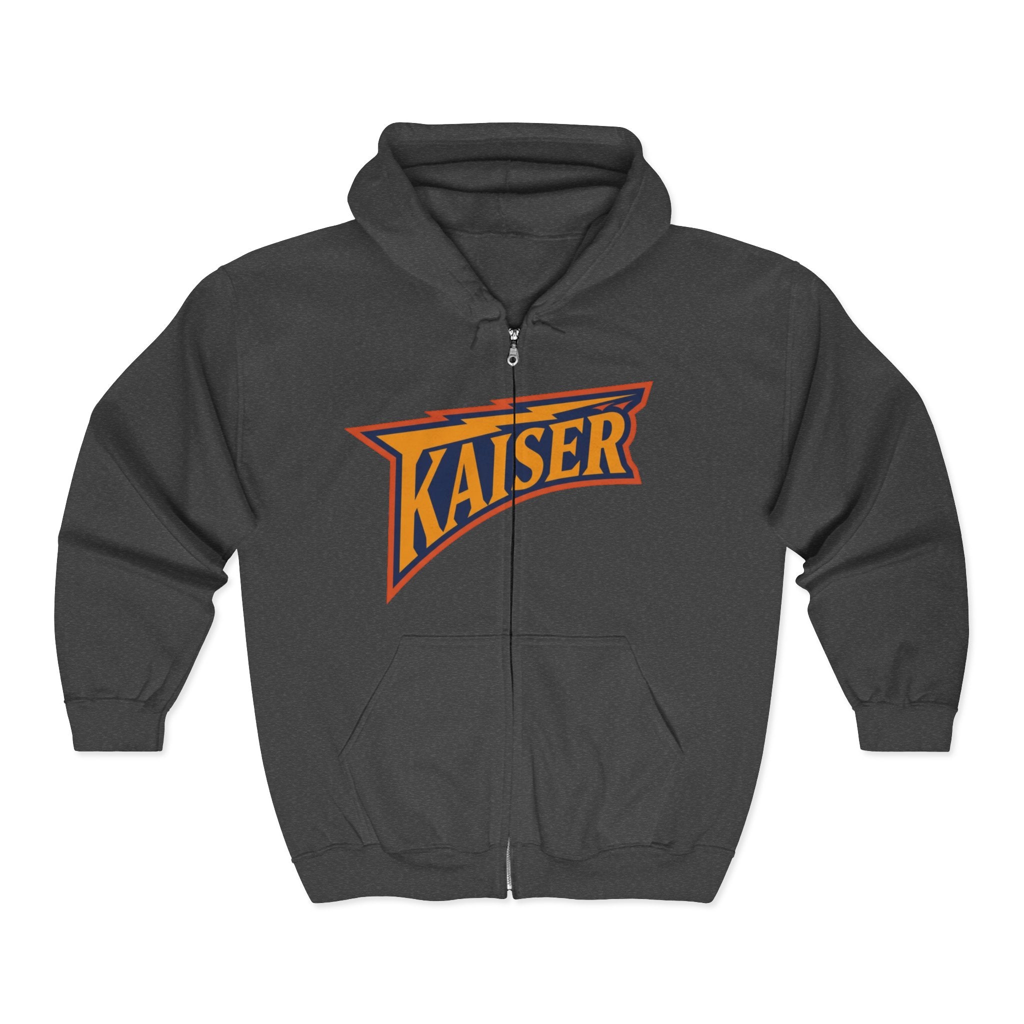 Highland Retro Zip Hoodie – Vintage Western Lettering Full‑Zip Sweatshirt