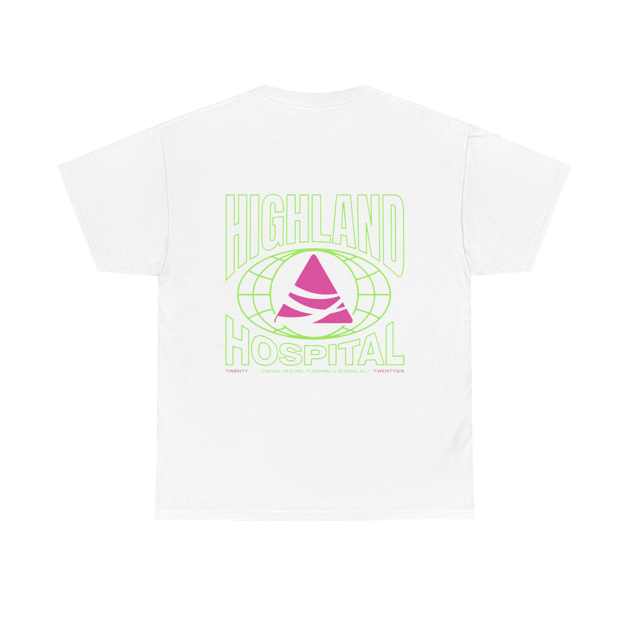 Dual Highland Hospital Neon Logo Tee
