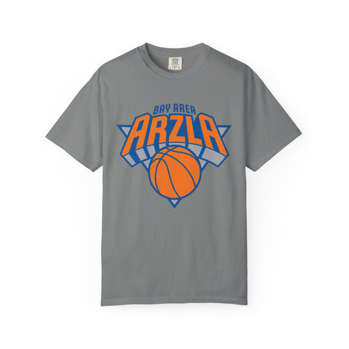 Bay Area ARZLA Bball T-Shirt — Retro Orange & Blue Hoop Graphic