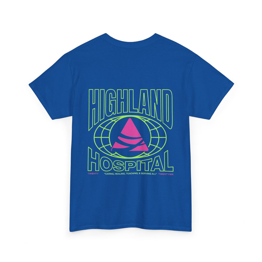 Dual Highland Hospital Neon Logo Tee