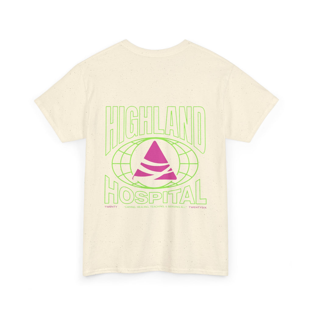 Dual Highland Hospital Neon Logo Tee