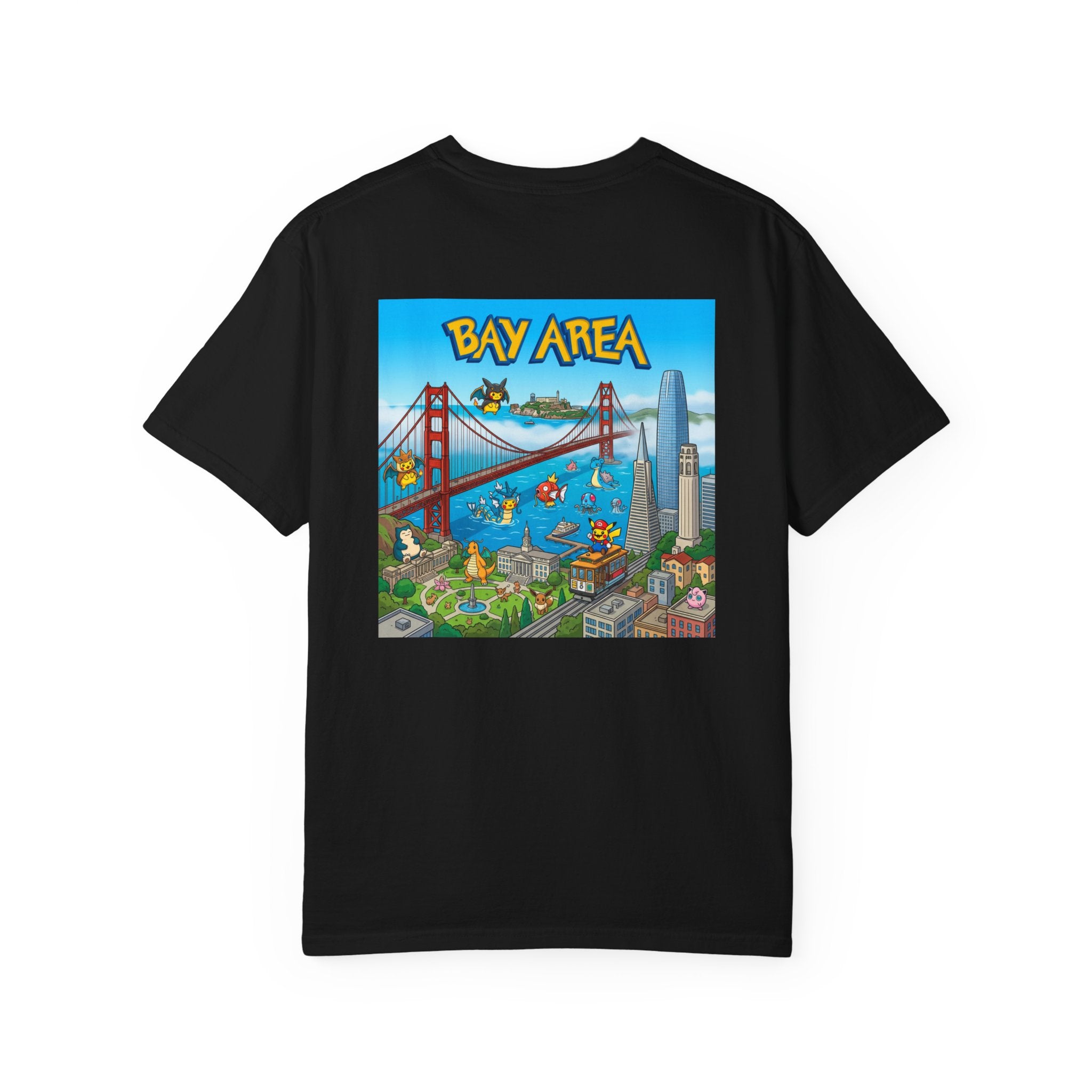 Bay Area Poncho Graphic T-Shirt — Cartoon San Francisco Golden Gate Tee