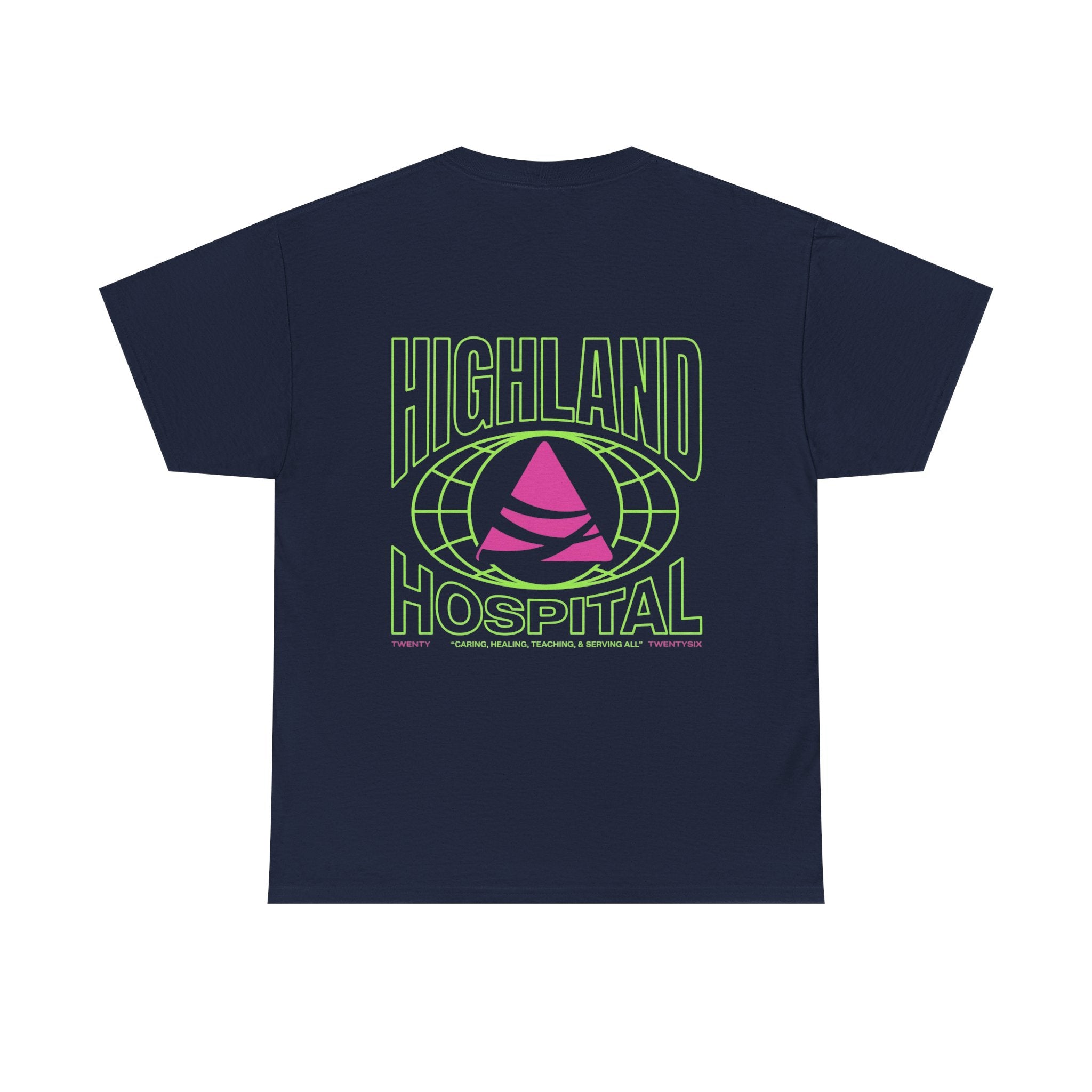 Dual Highland Hospital Neon Logo Tee