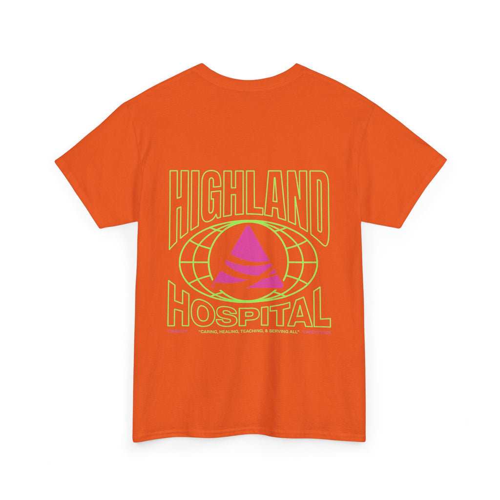 Dual Highland Hospital Neon Logo Tee