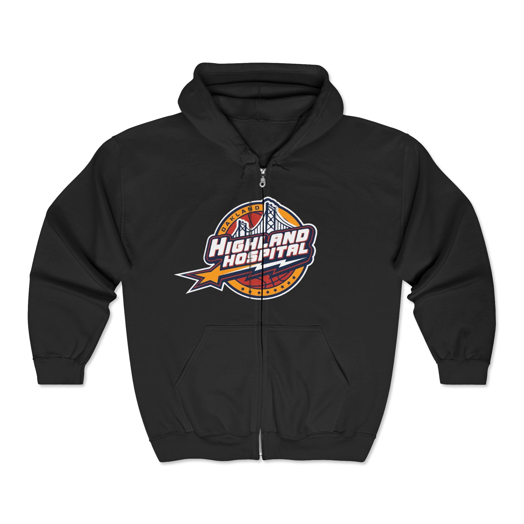 Highland Hospital Warriors Retro Logo Zip Hoodie