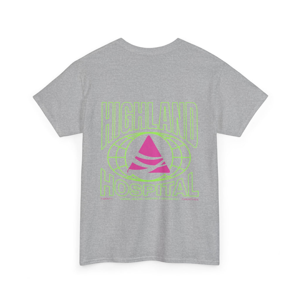 Dual Highland Hospital Neon Logo Tee