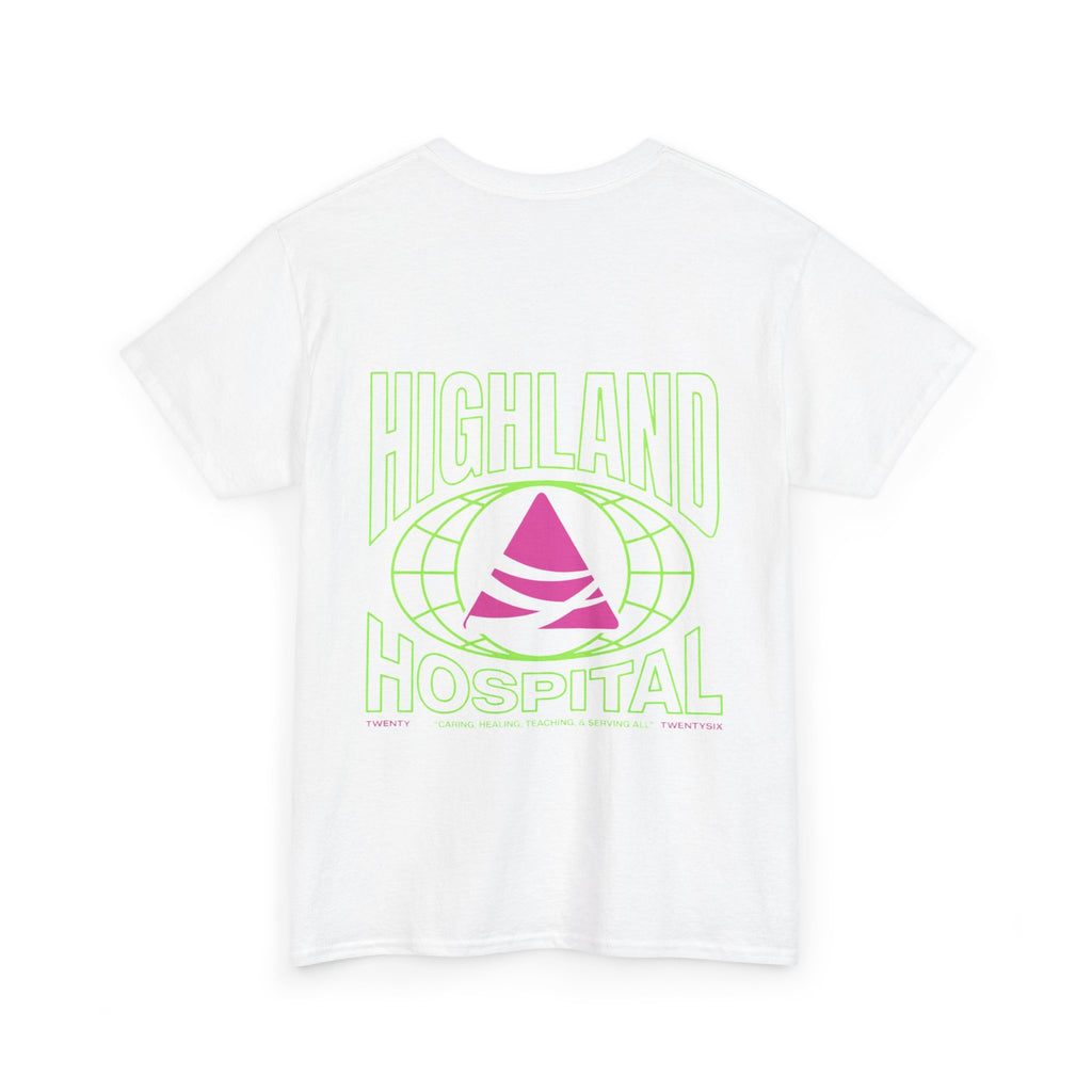 Dual Highland Hospital Neon Logo Tee
