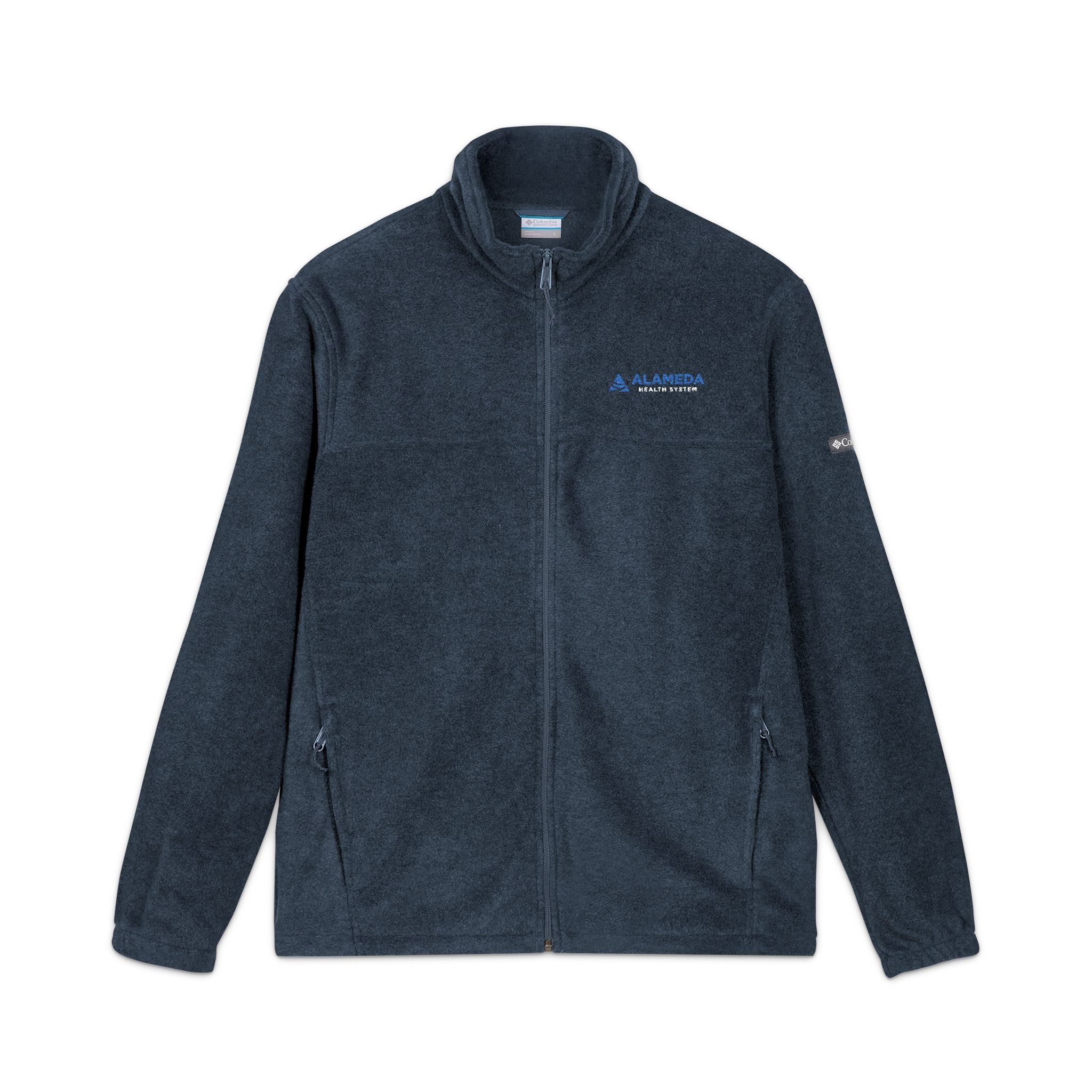 Embroidered Alameda Health System Columbia Fleece Jacket - Charcoal Zip-Up Outdoor Layer
