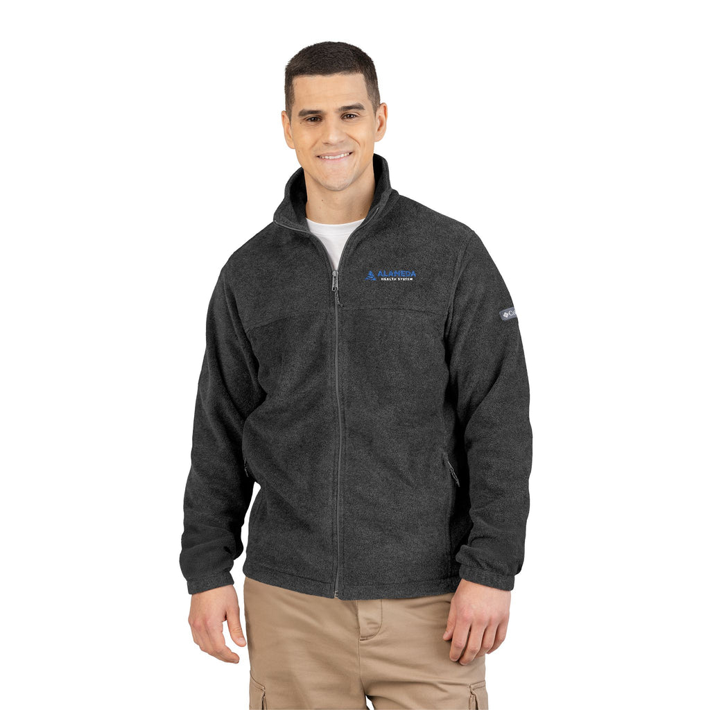 Embroidered Alameda Health System Columbia Fleece Jacket - Charcoal Zip-Up Outdoor Layer