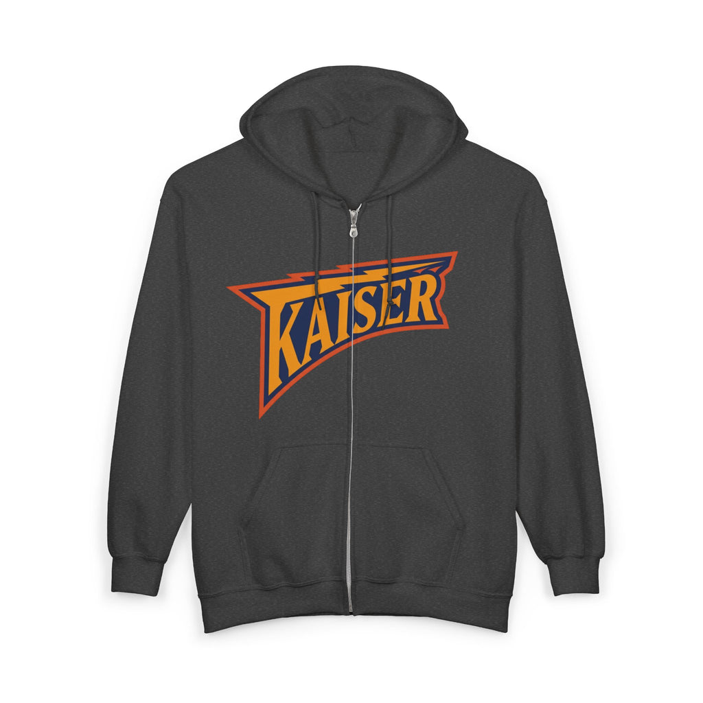 Highland Retro Zip Hoodie – Vintage Western Lettering Full‑Zip Sweatshirt