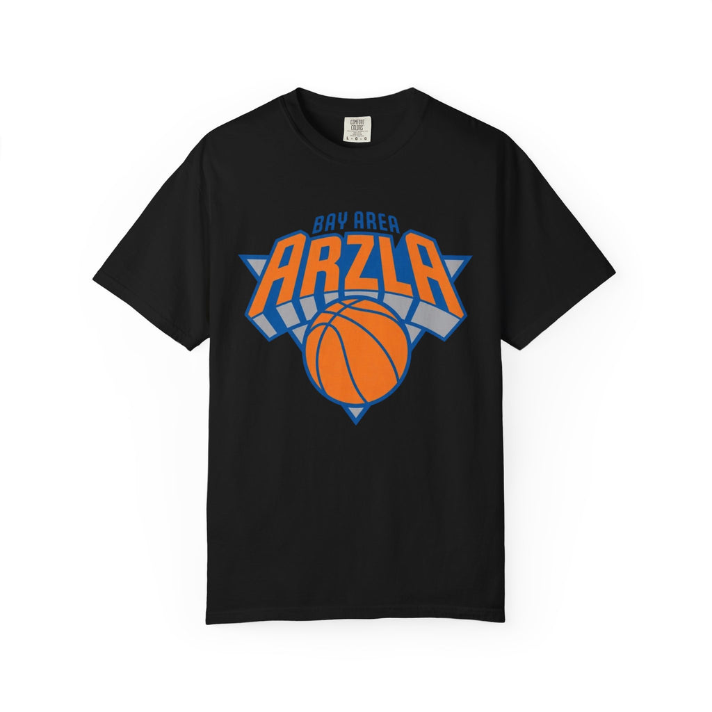 Bay Area ARZLA Bball T-Shirt — Retro Orange & Blue Hoop Graphic