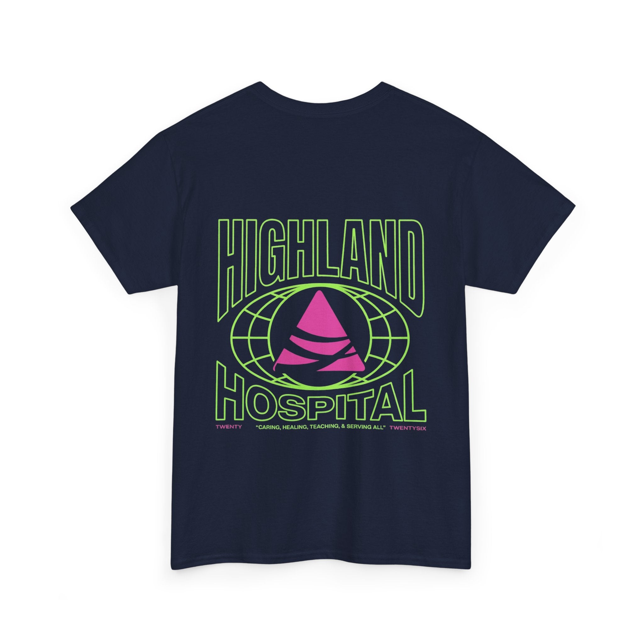 Dual Highland Hospital Neon Logo Tee