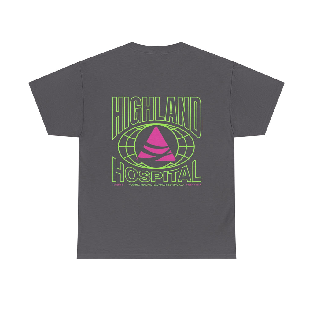 Dual Highland Hospital Neon Logo Tee