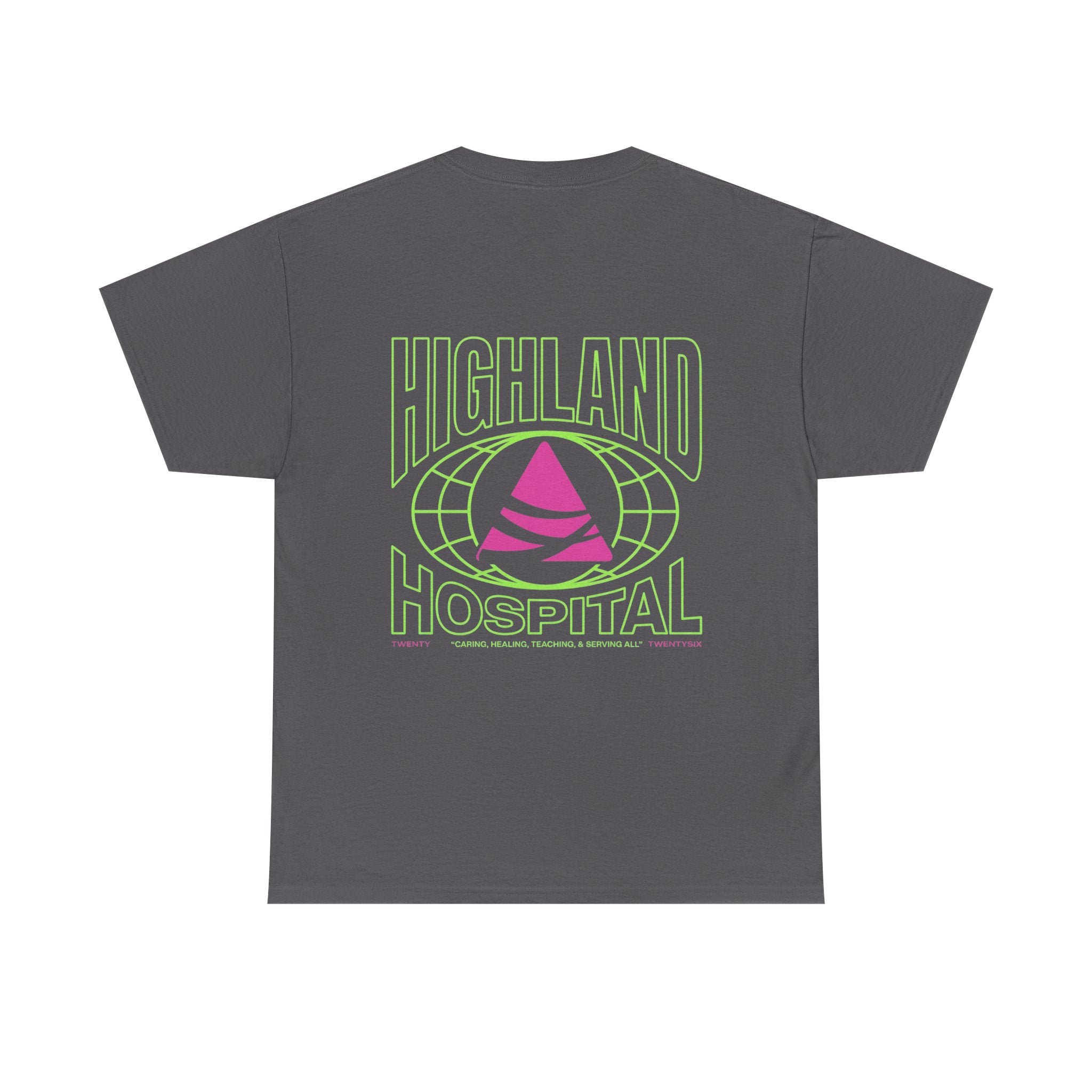 Dual Highland Hospital Neon Logo Tee