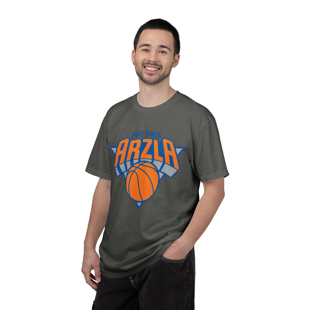 Bay Area ARZLA Bball T-Shirt — Retro Orange & Blue Hoop Graphic
