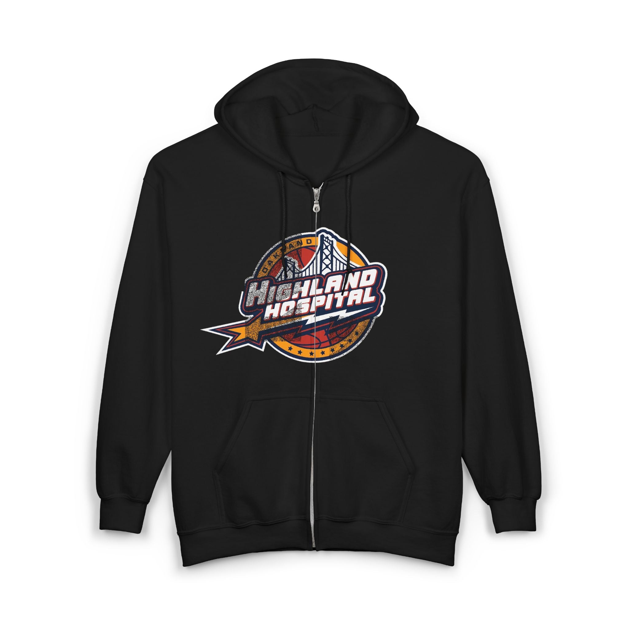 Highland Hospital Warriors Retro Logo Zip Hoodie